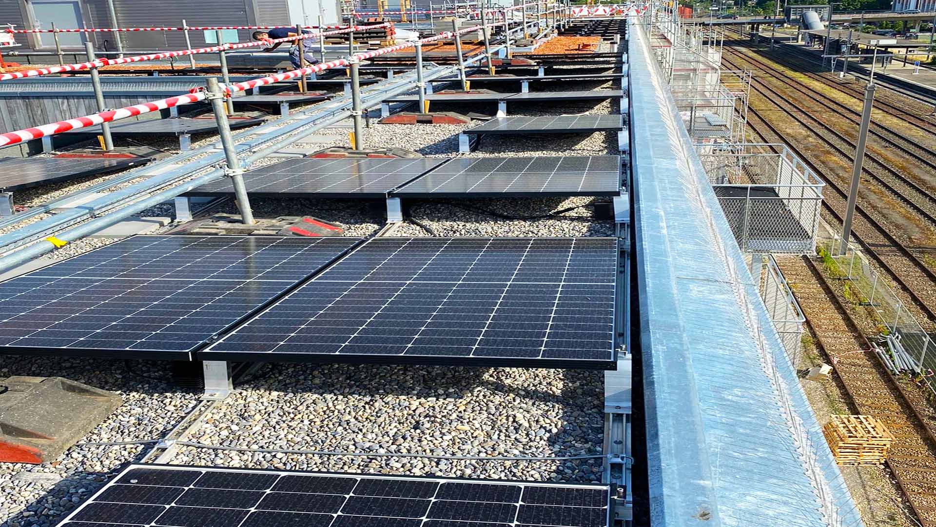 Installierte Abwehrspikes an einer Dachkante als bauliche Lösung für die professionelle Taubenabwehr in Emmenbrücke