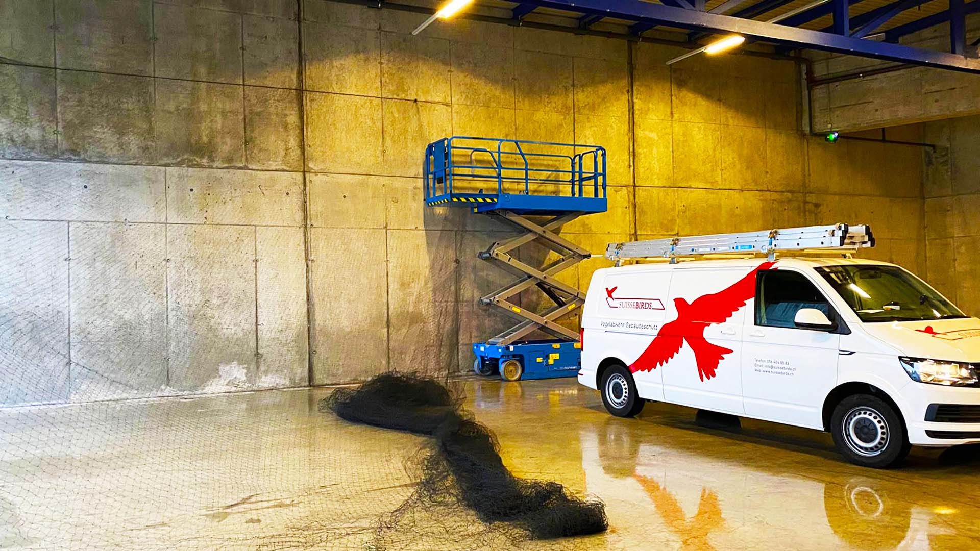 Tiefgarage beziehungsweise Innenbereich als typischer Einsatzort für die professionelle Vogelabwehr in Cham